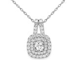 1.50 Carat (ctw H-I, SI1-SI2) Lab-Grown Diamond Pendant Necklace in 14K White Gold with Chain